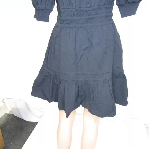 NEW ANTHROPOLOGIE Womens The Somerset Mini Puff Sleeve Dress Size S Black