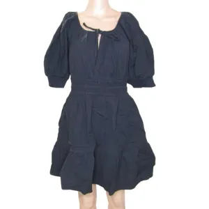 NEW ANTHROPOLOGIE Womens The Somerset Mini Puff Sleeve Dress Size S Black