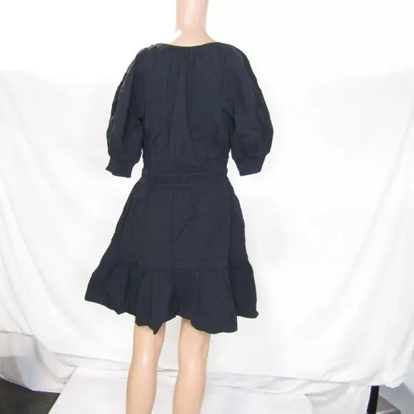 NEW ANTHROPOLOGIE Womens The Somerset Mini Puff Sleeve Dress Size S Black