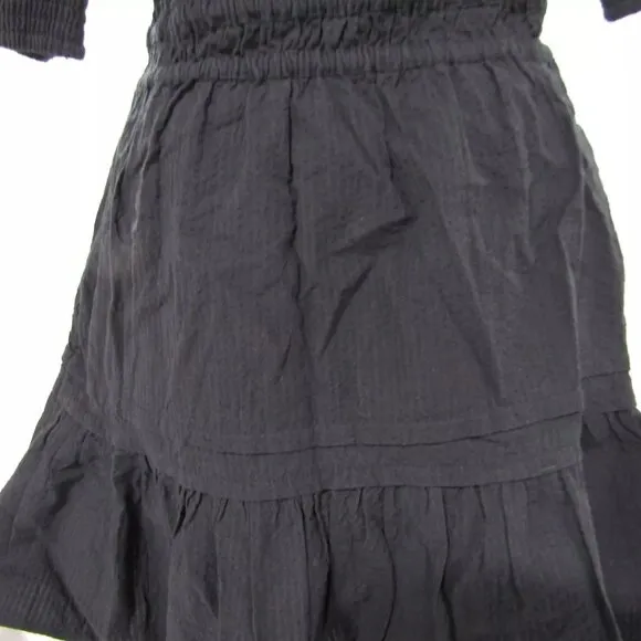 NEW ANTHROPOLOGIE Womens The Somerset Mini Puff Sleeve Dress Size S Black
