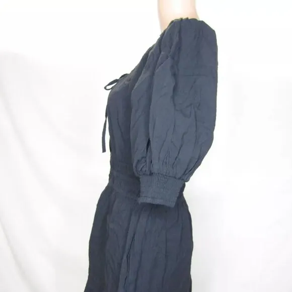 NEW ANTHROPOLOGIE Womens The Somerset Mini Puff Sleeve Dress Size S Black
