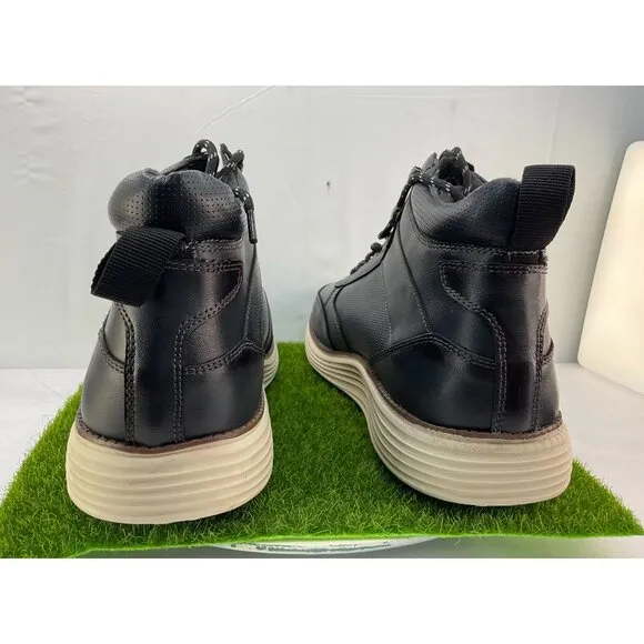 New Arkbird Mens Black Leather Sneaker Boots Size 13