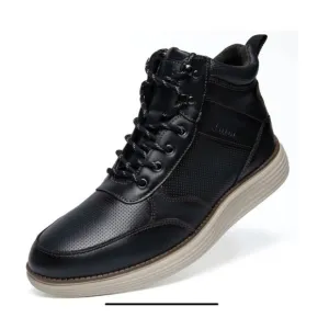 New Arkbird Mens Black Leather Sneaker Boots Size 13