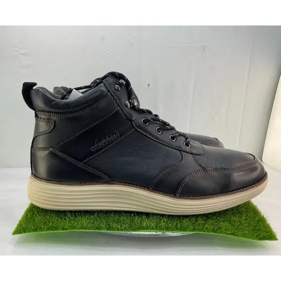 New Arkbird Mens Black Leather Sneaker Boots Size 13