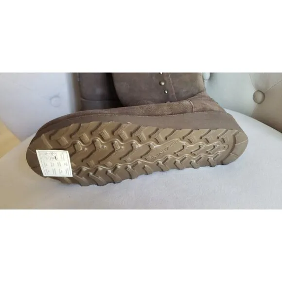 NEW BEARPAW DOROTHY EARTH  CHESTNUT SUEDE TALL BOOTS SZ 9