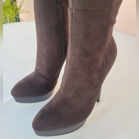 New Bebe Daniela Faux Suede Over the Knee Thigh High Boots Heels