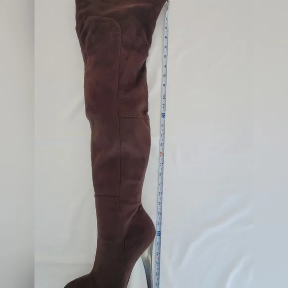 New Bebe Daniela Faux Suede Over the Knee Thigh High Boots Heels