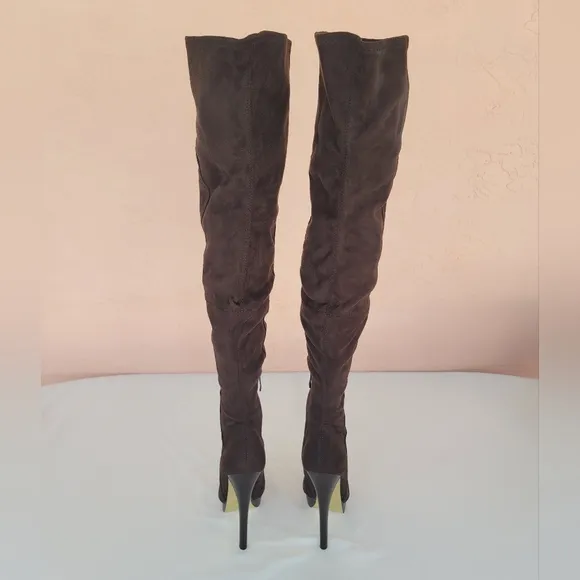 New Bebe Daniela Faux Suede Over the Knee Thigh High Boots Heels
