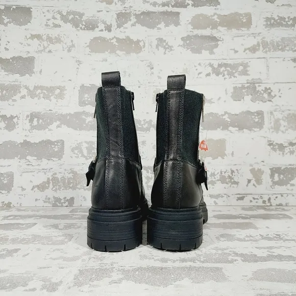 NEW Blondo Gatwick Waterproof Black Leather Slip On Side Zipper Ankle Boots D91