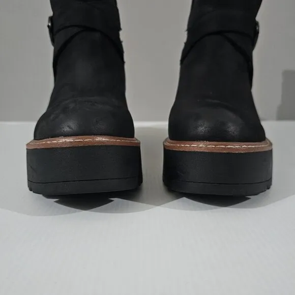 NEW Blondo Giovanni Ankle Boot Waterproof Chunky Lug Sole Black Nubuck Size 10