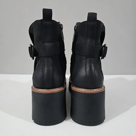 NEW Blondo Giovanni Ankle Boot Waterproof Chunky Lug Sole Black Nubuck Size 10