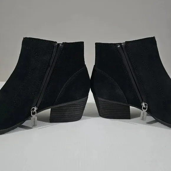 NEW Blondo Vivian Ankle Bootie Waterproof Western Black Suede Size 6.5