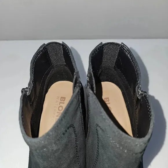 NEW Blondo Vivian Ankle Bootie Waterproof Western Black Suede Size 6.5
