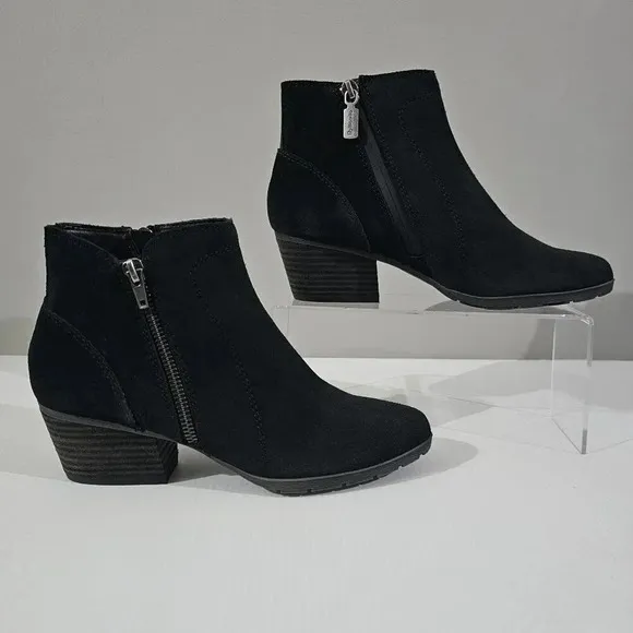 NEW Blondo Vivian Ankle Bootie Waterproof Western Black Suede Size 6.5