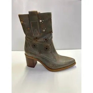 NEW CASTA tonya heeled boots in petrol