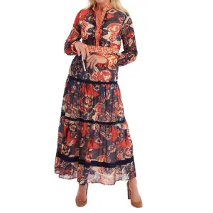 NEW CK BRADLEY annabelle long sleeve dress in whirlwind navy