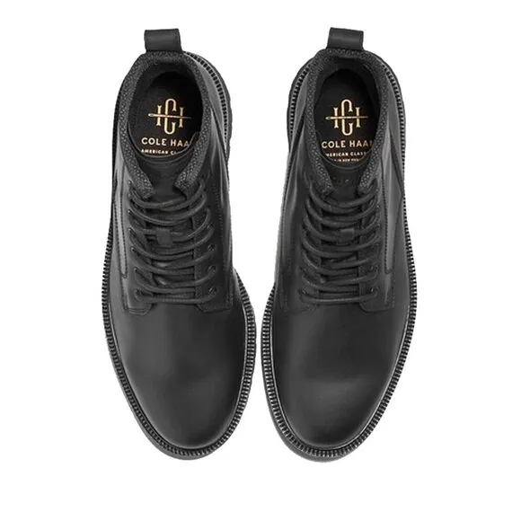 NEW Cole Haan American Classics Waterproof Plain Toe Boots!  8  Black
