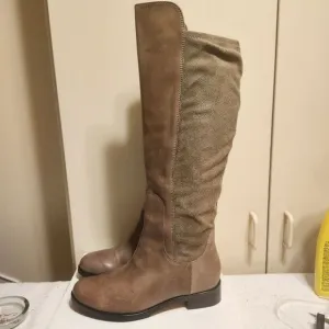 NEW Cole Haan &quot;Isabelle&quot; Taupe Leather/Suede Over the Knee Boots Sz.7.5 Ret $329