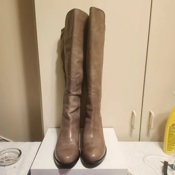 NEW Cole Haan &quot;Isabelle&quot; Taupe Leather/Suede Over the Knee Boots Sz.7.5 Ret $329