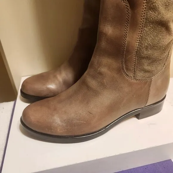 NEW Cole Haan &quot;Isabelle&quot; Taupe Leather/Suede Over the Knee Boots Sz.7.5 Ret $329