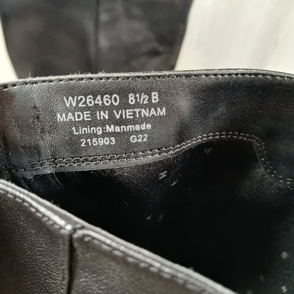 NEW Cole Haan Women's Valley Black Leather Square-Toe Block Heel Boots #1171