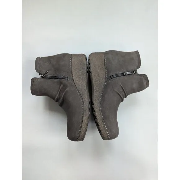 New Dansko Carley Milled Grey Nubuck Leather Boots Size 39/8.5