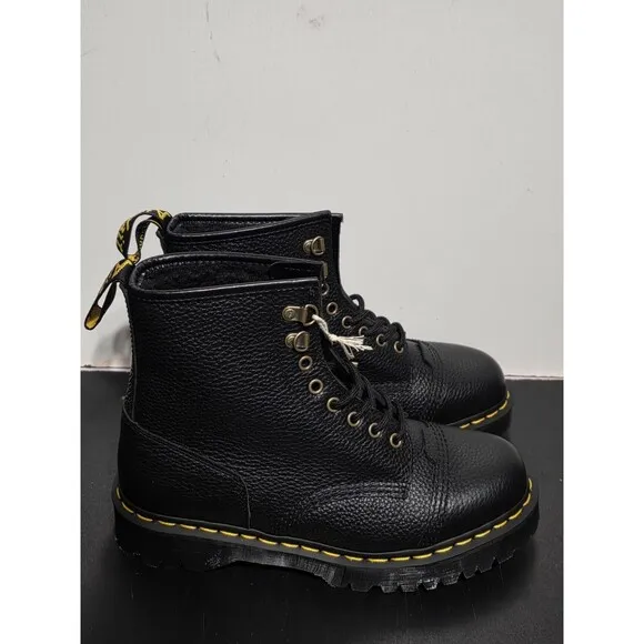 New Dr. Martens 1460 Bex FL Soft Cap Toe Leather Fur Boots Men's 10 Women's 11