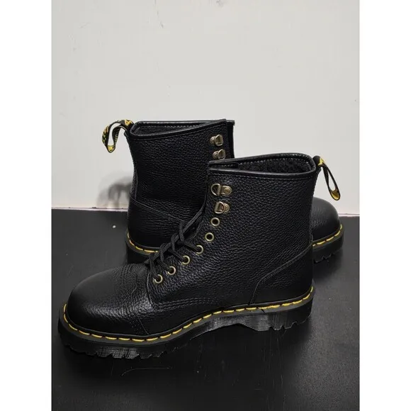 New Dr. Martens 1460 Bex FL Soft Cap Toe Leather Fur Boots Men's 10 Women's 11