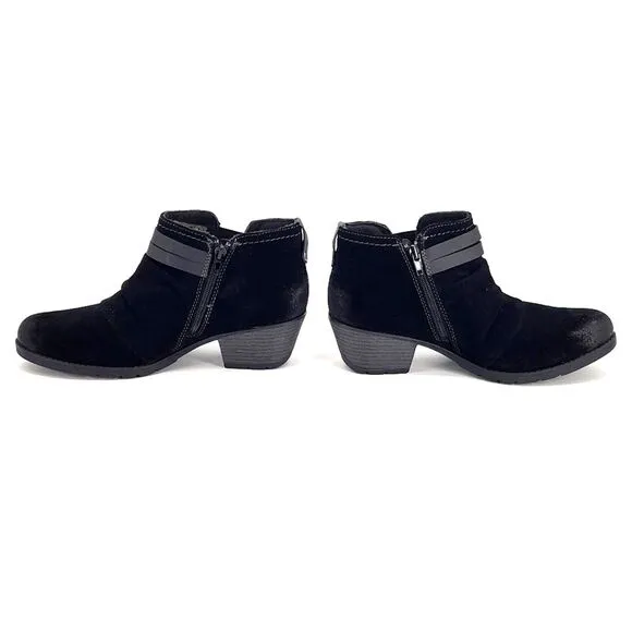 New Earth Origins Odel Distressed Black Suede Ankle Boots Booties Womens Size 10