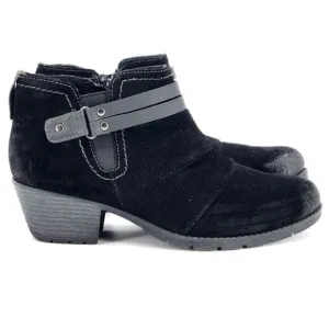 New Earth Origins Odel Distressed Black Suede Ankle Boots Booties Womens Size 10