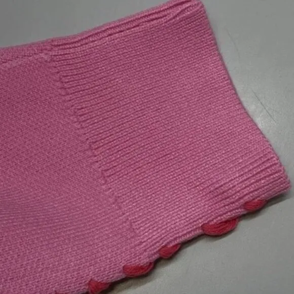 NEW ENGLISH FACTORY Sweater Pink Size S Whipstitch Accent Crewneck Pullover