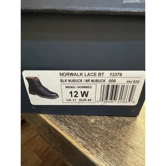 NEW Florsheim Men's Norwalk Boots Soze 1/W Lace Up Boot Black Nubuck Outdoor