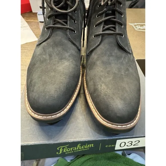 NEW Florsheim Men's Norwalk Boots Soze 1/W Lace Up Boot Black Nubuck Outdoor