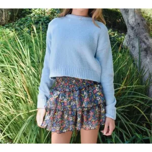 NEW FLOWERS BY ZOE girls chiffon skirt in black floral