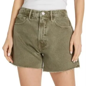 New Frame Le Super High Cut Off Short in Stone Moss Size 34