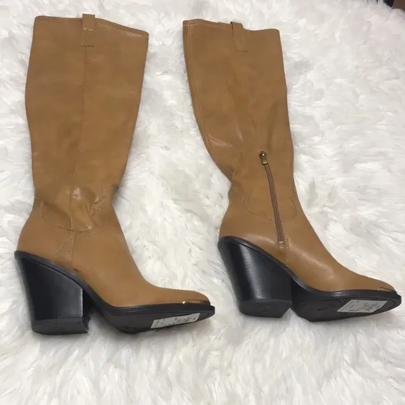 New Franco Sarto Knee High Faux Leather Boots Sz 7M