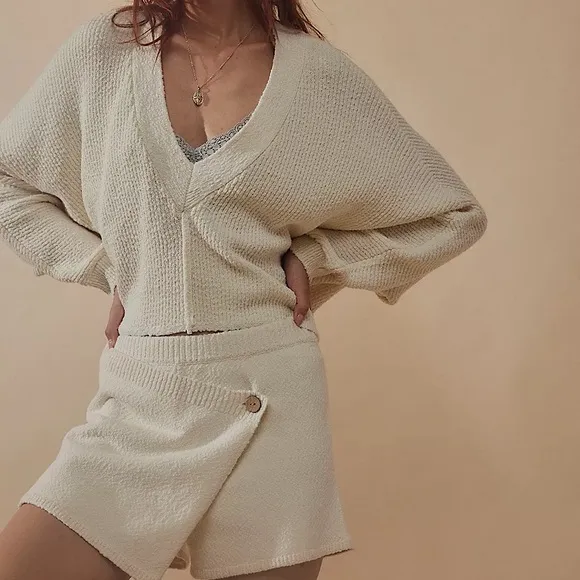 NEW Free People Primavera Skort Co-Ord Set In Egret ivory