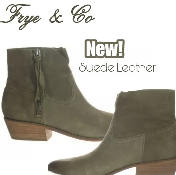 NEW FRYE &amp; Co LEATHER BLOCK HEEL BOOTS 👢