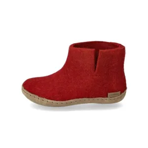 NEW GLERUPS kids felt boots with leather sole in red