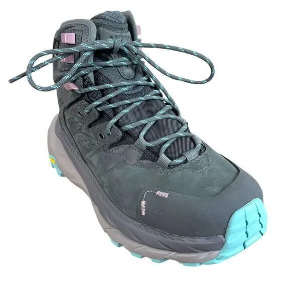 NEW Hoka Womens Kaha 2 Mid GTX Goretex Hiking Boots 7B Castlerock Gray Cushion