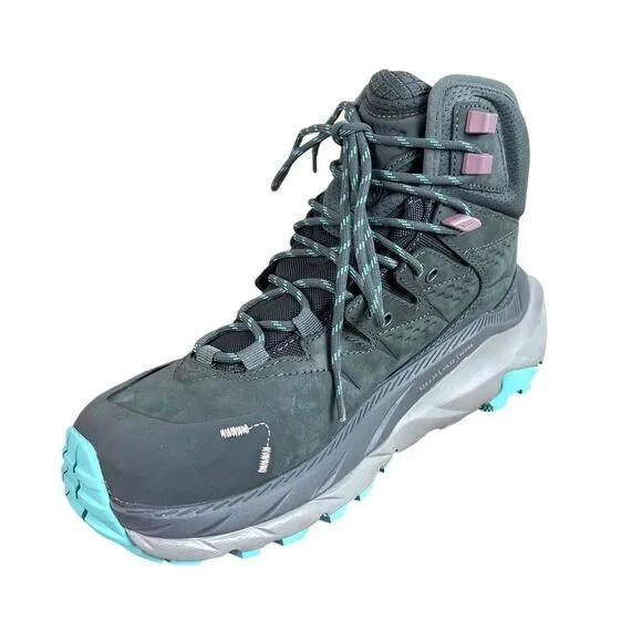 NEW Hoka Womens Kaha 2 Mid GTX Goretex Hiking Boots 7B Castlerock Gray Cushion