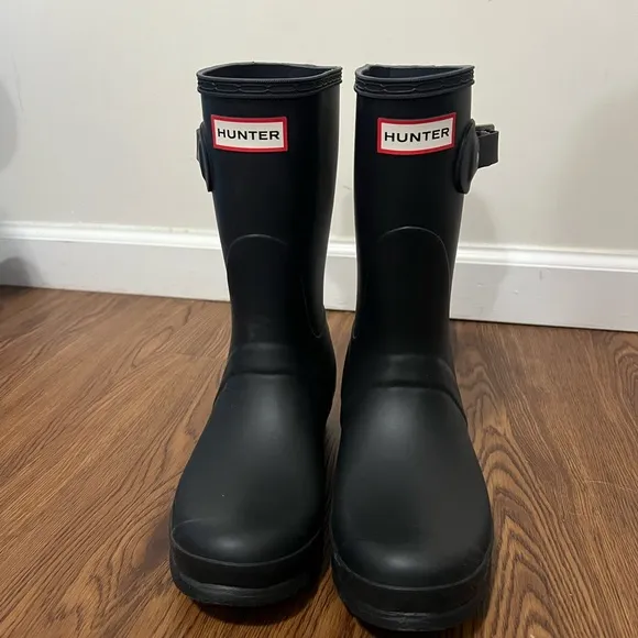 NEW HUNTER Black Original Short Rain Boots Size 7 US $170