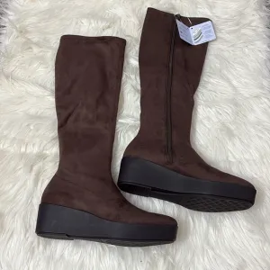 NEW In Box Aerosoles Cecina Java Faux Suede Brown Wedge Boots Size 6