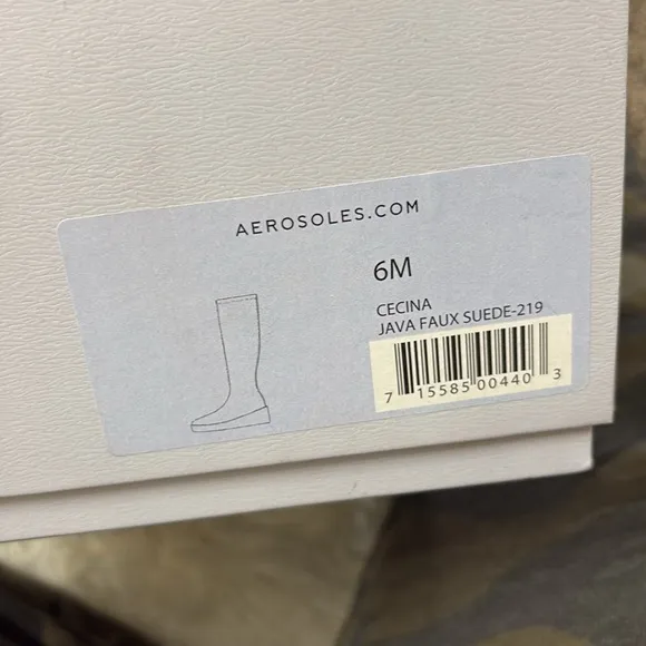 NEW In Box Aerosoles Cecina Java Faux Suede Brown Wedge Boots Size 6