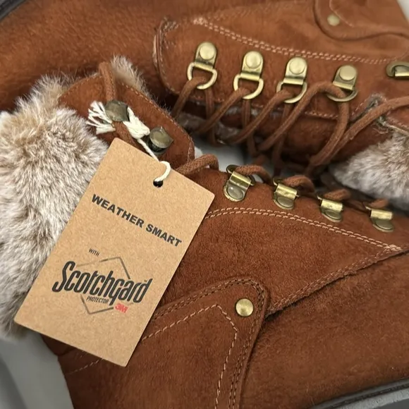 NEW IN BOX WHITE MOUNTAIN BROWN FAUX FAUR LINED BOOTS SIZE 9