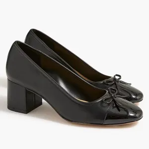 NEW J. Crew Cap Toe Ballet Block Heels Black Size 8