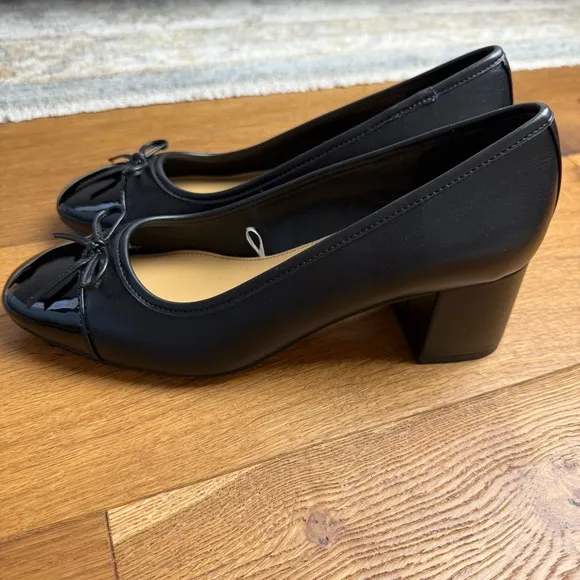 NEW J. Crew Cap Toe Ballet Block Heels Black Size 8