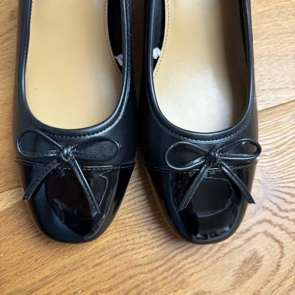NEW J. Crew Cap Toe Ballet Block Heels Black Size 8