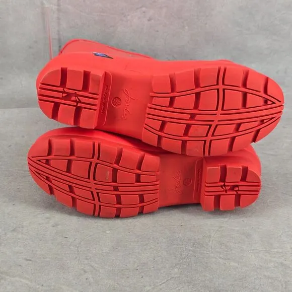 New‎ Joules Rain Boots Mid Calf Molly Welly Red Dogs Size US: 6 UK: 4