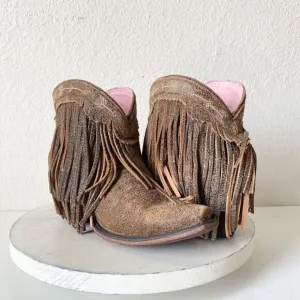 NEW Junk Gypsy SPITFIRE Lane Cowboy Boots Womens 5.5 Brown Western Fringe Short